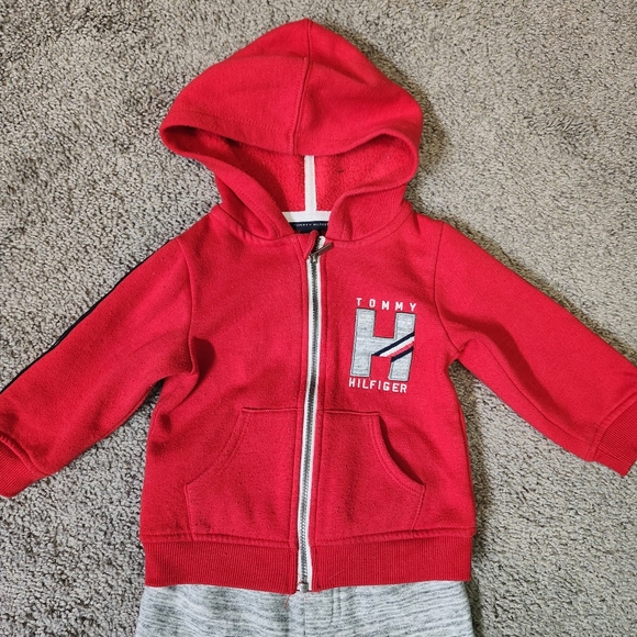 TOMMY HILFIGER  Baby Sweat Suit Hoodie Full Zip WARM Size 12M - Picture 4 of 13